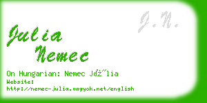 julia nemec business card